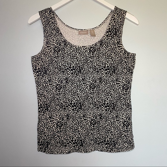 5/$25 | CHICO’S 0 Animal Print Scoop Neck Tank Top - Picture 2 of 8